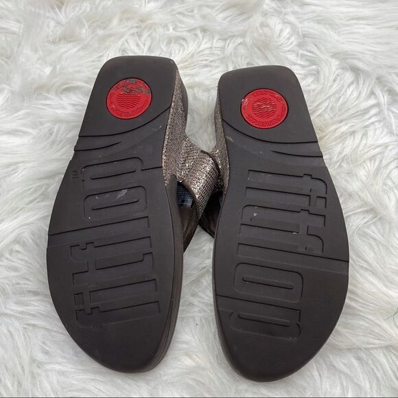 Fitflop Lulu Superglitz Glitter Wedge Sandals - Picture 8 of 9